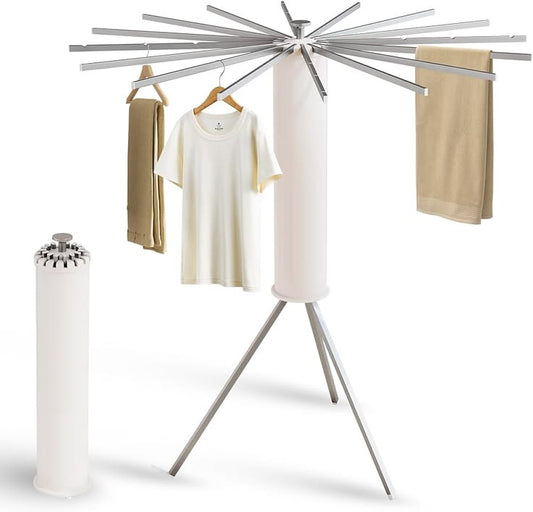 ✨ Premium 360° Rotating Foldable Clothes Drying Rack | 16-Arm Aluminum Laundry Drying Stand | Space-Saving Tripod Air Dryer for Indoor & Outdoor Use